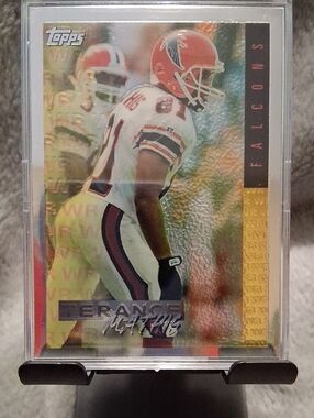 Terrance Mathis Topps Falcons Holographic Football Card with Red & Black Accents